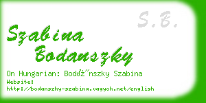 szabina bodanszky business card